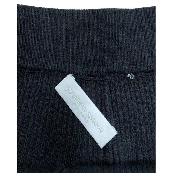 Jonathan Simkhai Sz XS Joggers Rib Knit Black Danny Tapered Track Pants - Picture 3 of 9